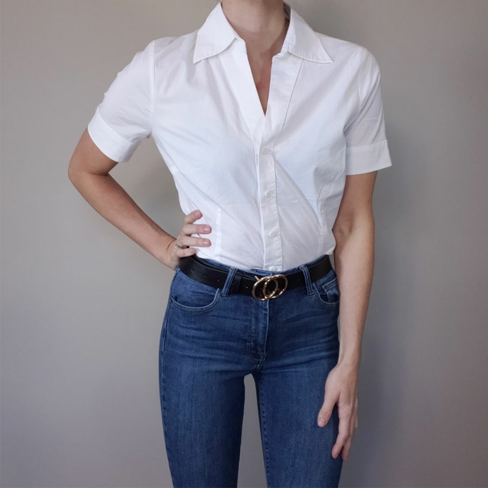 Worthington Fitted Button Down Short Sleeve